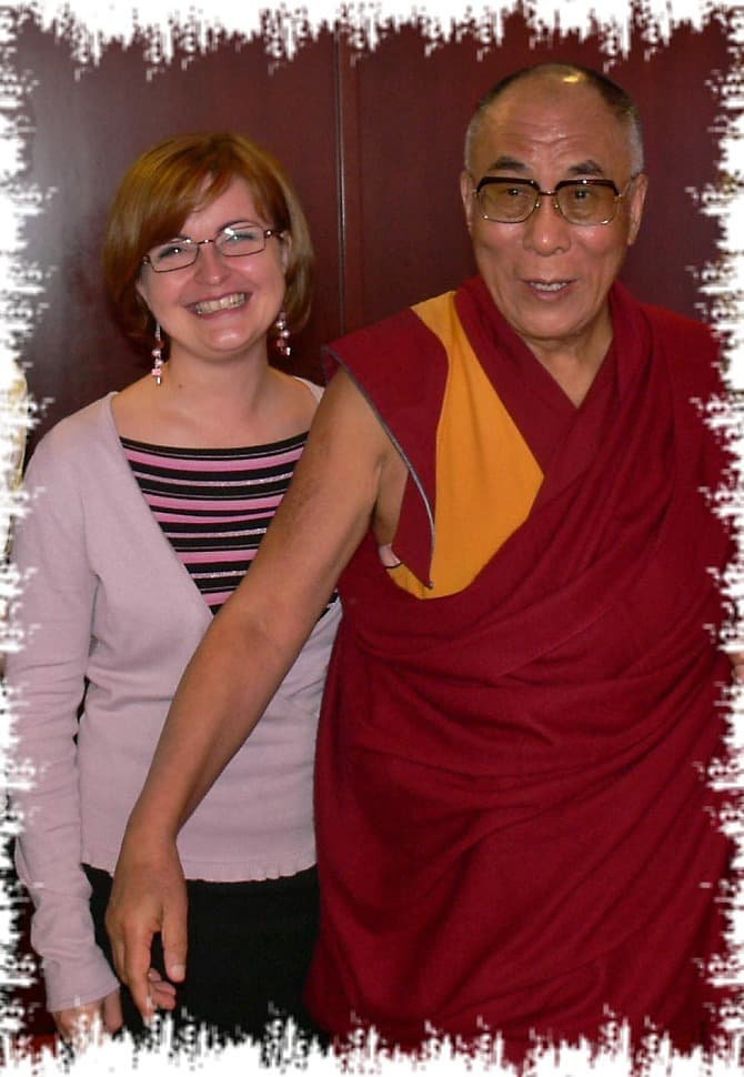 Monika Struhárová s Jeho Svätosťou Dalajlámom, rok 2008